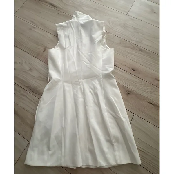 Zara Womens White Sleeveless Tuxedo Blazer Mini Dress Gold Buttons Size‎ Small - Image 4