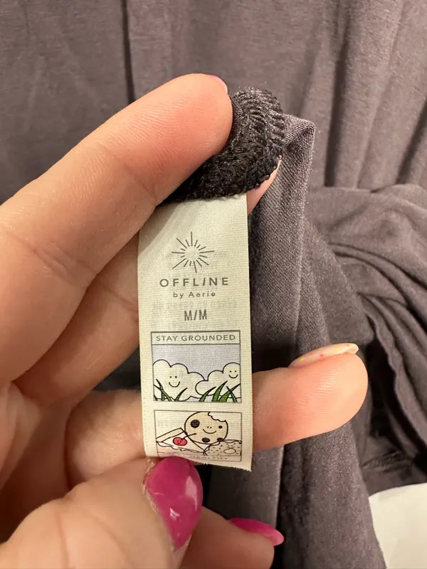 Aerie Offline Charcoal Jersey Stretch Lounge Long Sleeve Top - Image 6