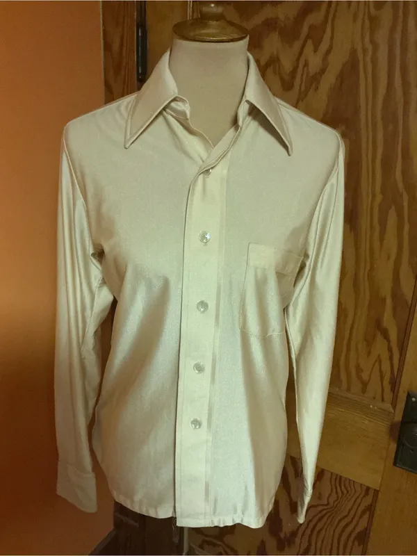 Vintage 70s Royal Knight Qiana Nylon Disco Shirt Dagger Collar - Image 9