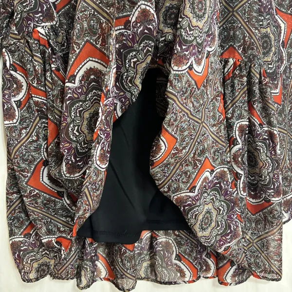 AB Studio Floral‎ Paisley Sheer Blouse Women's Large Boho Flared Hippie Babydoll - Image 10