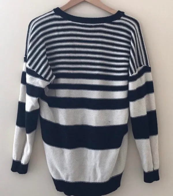 Urban Outfitters BDG Boyfriend Striped Oversized Knit V Neck Long Sweater - Image 6