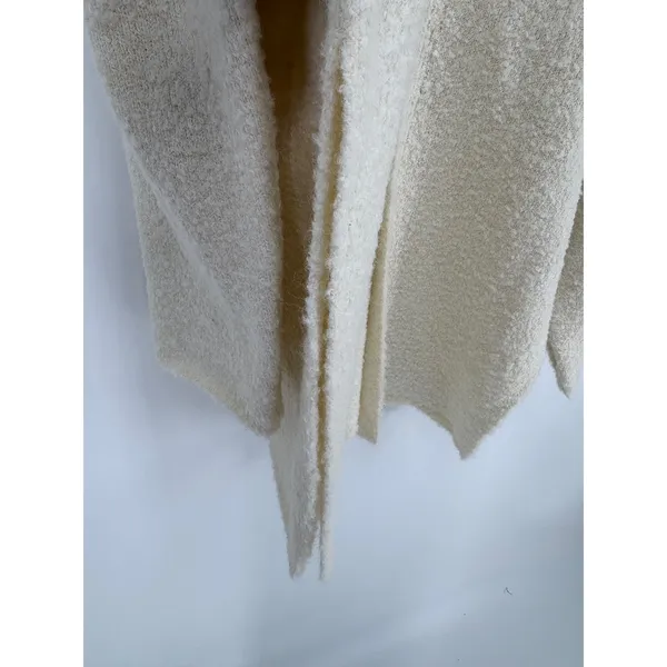 HYFVE Cardigan Sweater Womens Medium Cream Rosette Oversized Wool Blend Boucle - Image 5