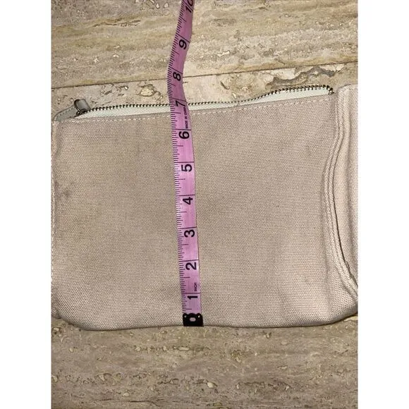 CHLOE PARFUM Canvas Pouch Bag Zipper‎ Beige Small Toiletry Make Up - Image 5