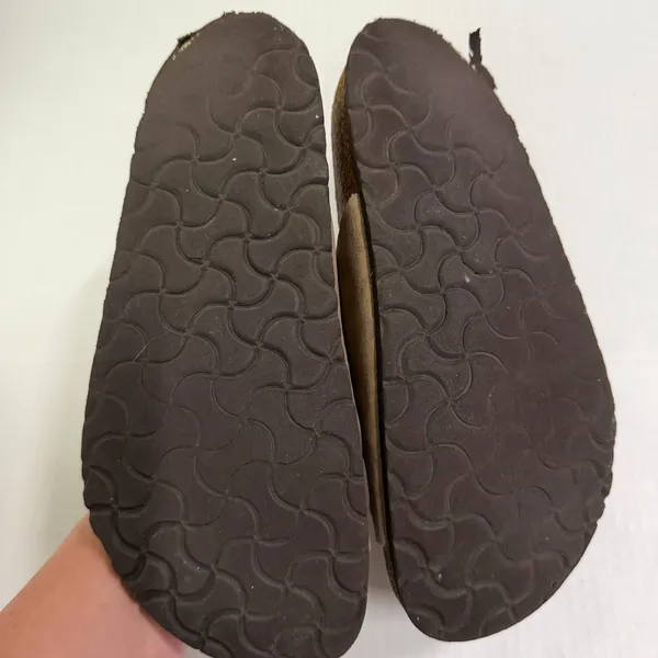 Birkenstock Sandals Womens Size 36 Brown Suede Slide Strappy Buckle Comfort - Image 7