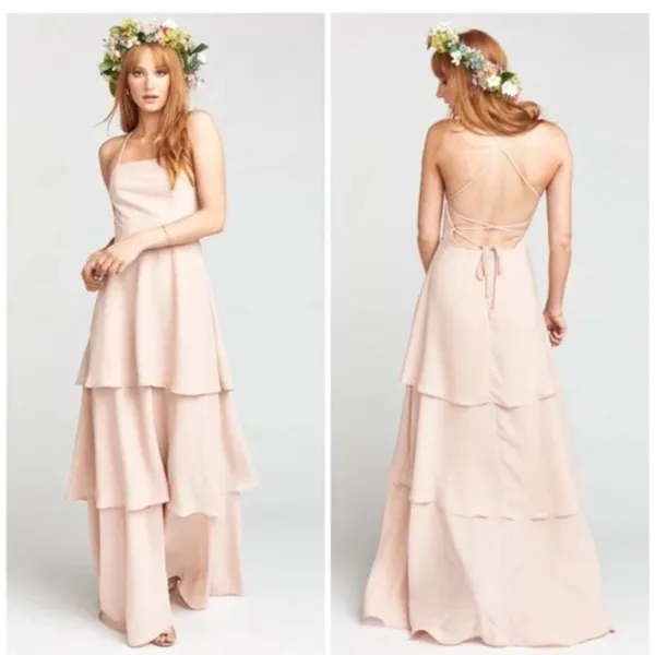 Show Me Your MuMu Calypso Tiered Maxi Dress Small - Image 3