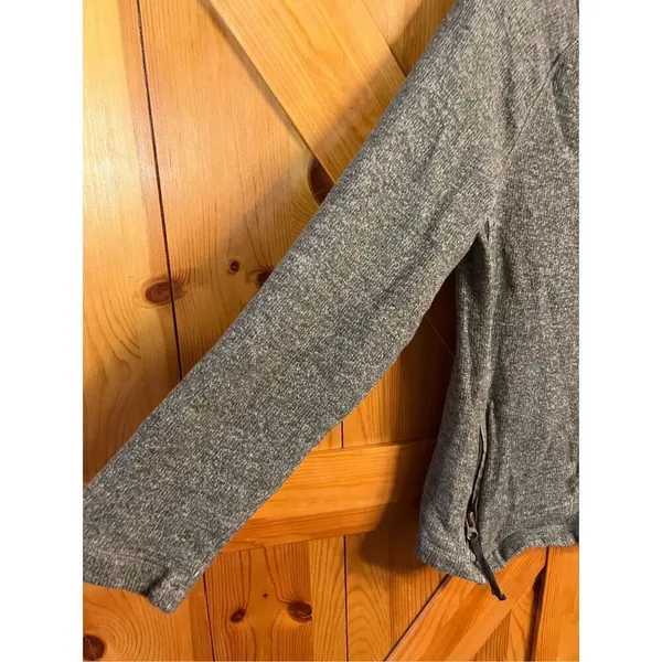 Eddie Bauer Gray Heather LS Zip Loose Fit Y-Neckline Cardigan Women's Large (339 - Image 2