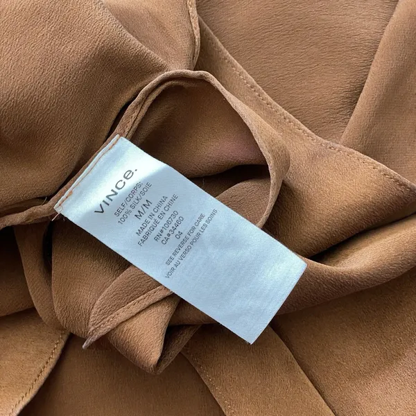Vince Silk Skirt drape panel midi womens Brown medium minimalist contemporary - Image 6