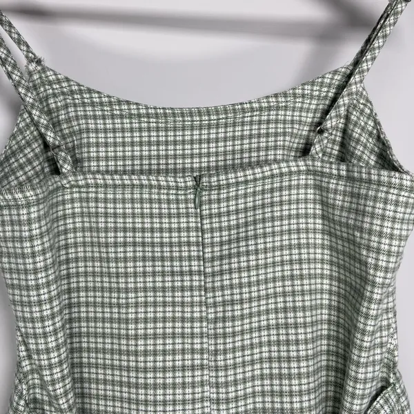 John Galt Plaid Shift Dress Mini White Gingham Preppy Pistachio Green Picnic - Image 8