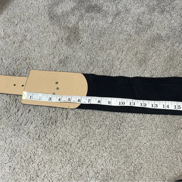 Black Faux Snake‎ Skin Wide Elastic Waist Belt size 1X - Image 7