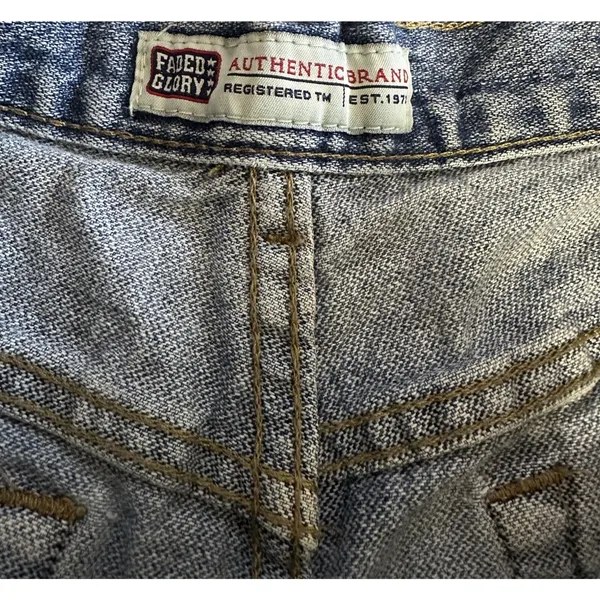 Vintage Faded Glory Jean Shorts Missy Size16 Blue Denim Cotton Grunge Y2K Rugged - Image 3