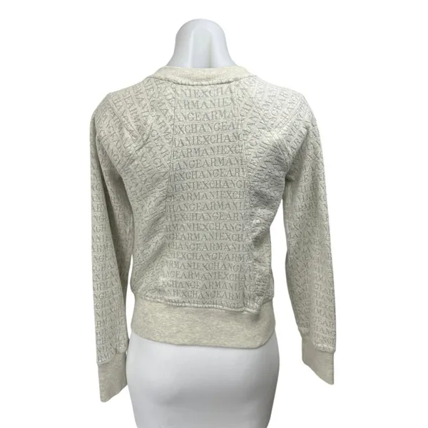 Armani Exchange Gray Spell Out Logo Metallic Zip Up Bomber Sweater Jacket Size L - Image 2