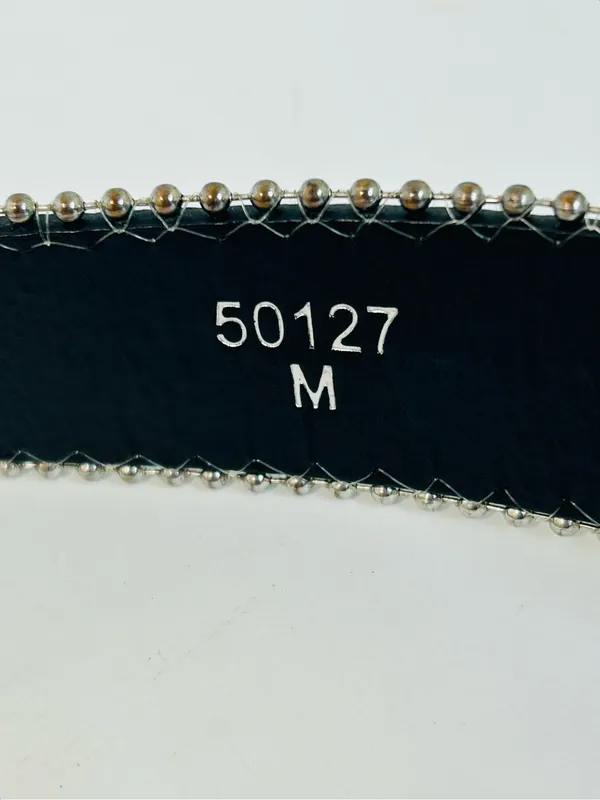 Western Black Leather Belt with Crystal Studded Rhinestones, Engraved Buckke - Image 8