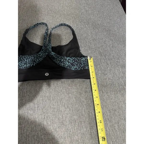 Lululemon Athletica Black Blue Animal Print Crossback Sports Bra Size 6 - Image 6