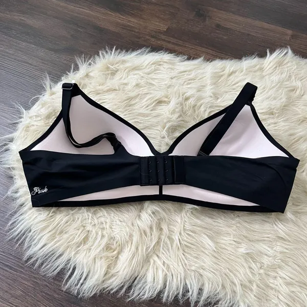 NWT Victoria's Secret PINK Marshmallow Lightly Lined Wireless Comfy Bra Black XL - Image 4
