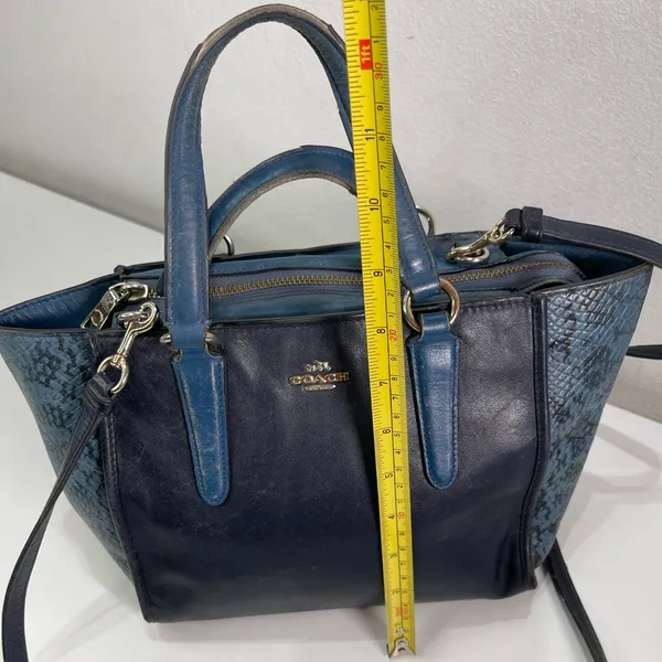 Coach Crossbody Bag Blue Snake Print Leather Purse Y2K Bikercore Whimsigoth - Image 2