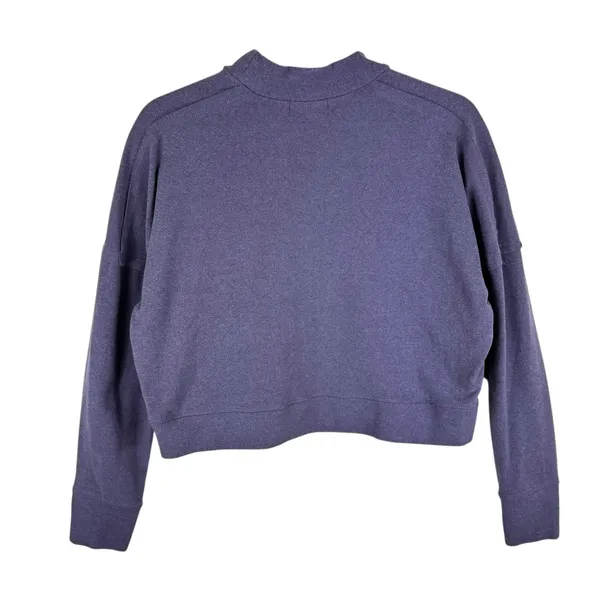 Zobha Purple Long Sleeve Mock‎ Neck Cropped Athleisure Pullover Women's Size M - Image 2