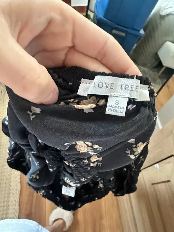 Black Floral Dress Love Tree White - Image 4