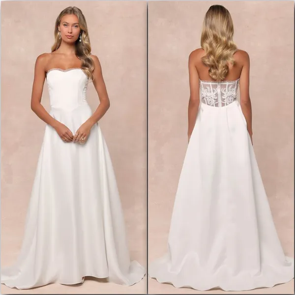Lulus Lux Bridal NWOT Eternal Gratitude White Floral Embroidered Wedding Dress - Image 2