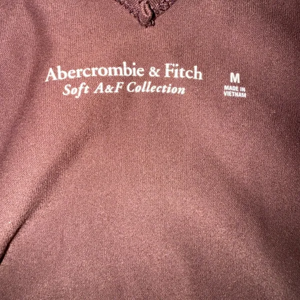 Abercrombie Fitch Soft A&F Collection Long Sleeve V Neck Brown‎ Bodysuit M - Image 3