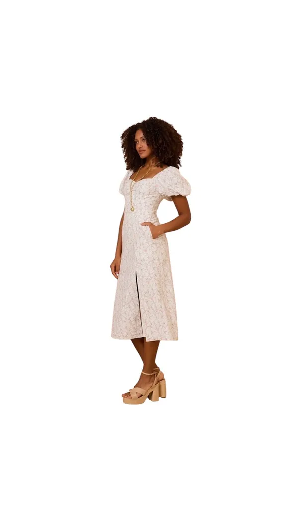 Altar’d State Everleigh puff sleeve floral midi dress - large - Image 9
