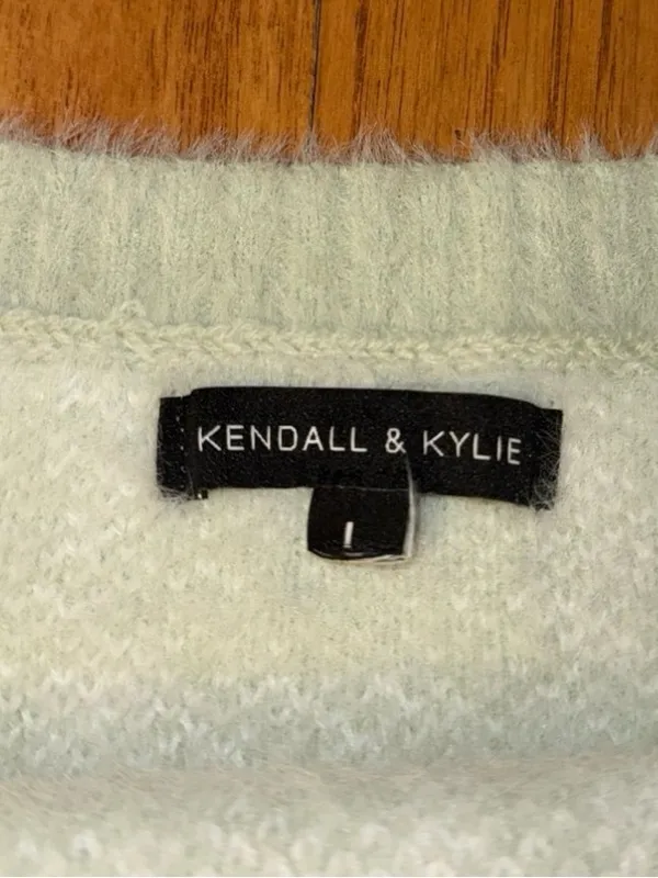 New PacSun Kendall & Kylie Light Mint Green + White Plaid Soft Cropped Top L - Image 9