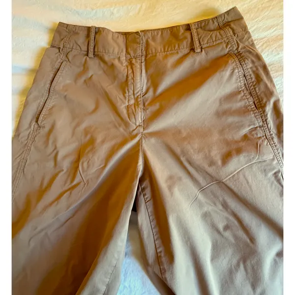 Theory Pants Womens Size 4 Tan Barrel Leg Cotton Twill Pockets High Rise Casual - Image 6