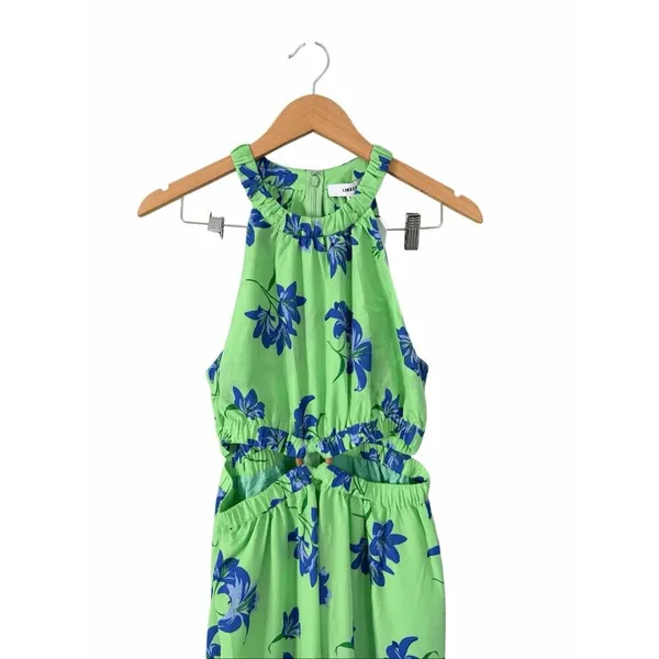 Likely Constellation Dress Green Blue Floral Cutout Halter Midi Size 8 NEW - Image 5