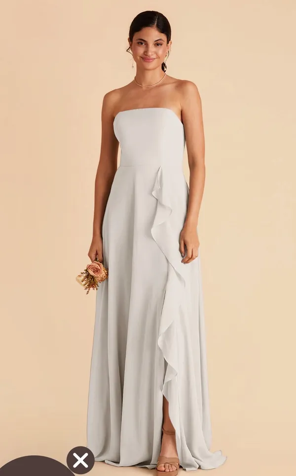 Birdy Grey Chiffon Bridesmaid Blue Dress - Image 2