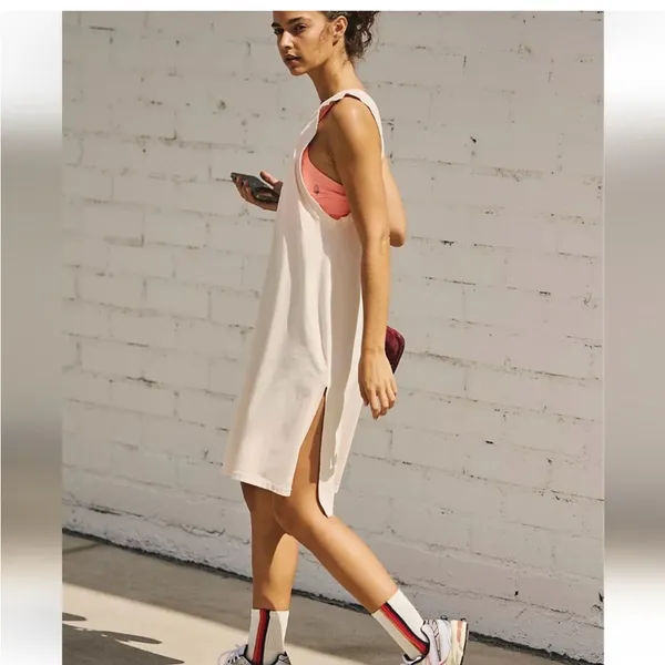 Free People Movement Hot Shot Tunic Dress Cream Oversized M Boho - Image 5