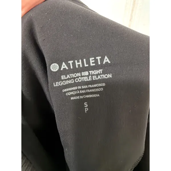 Athleta Elation Rib Tight Black High Waisted 7/8 Ribbed Leggings Small - Image 8