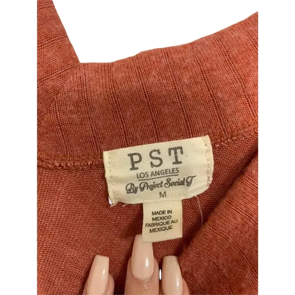 PST Heather Chilli V-neck Knit Sweater Ribbed Size Medium‎ NEW - Image 3