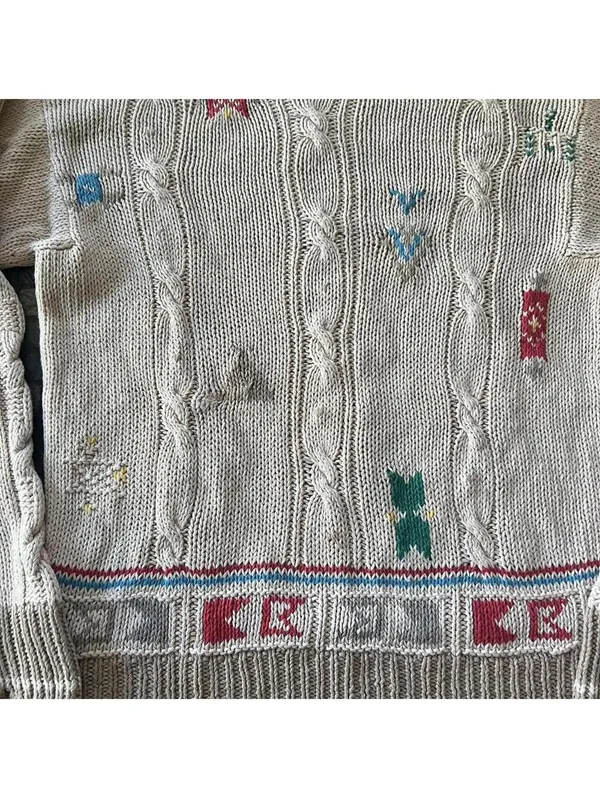 Vintage Woolrich Southwestern Cottagecore Cable Knit Sweater Size Medium 🤎 - Image 2