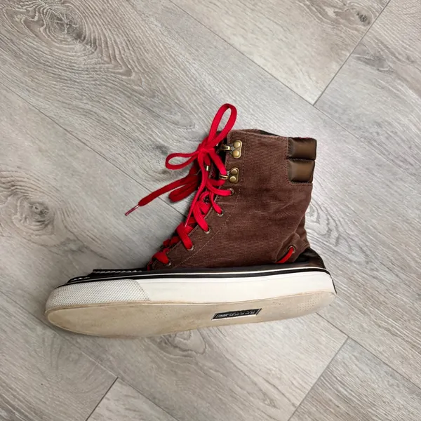 Sperry Top Sider Acklins Brown Corduroy Flannel Lined High Top‎ Boots Size 8.5 - Image 2