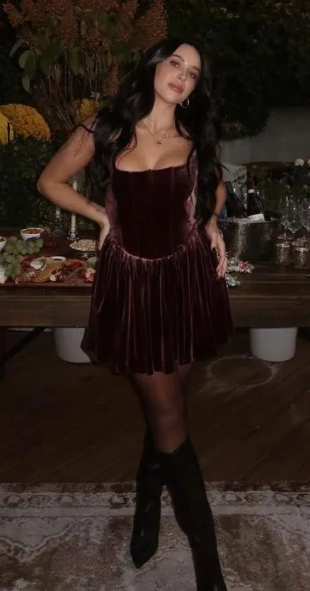 Zara Dress mini corset Velvet in Rich Purple Wedding party coctail - Image 7