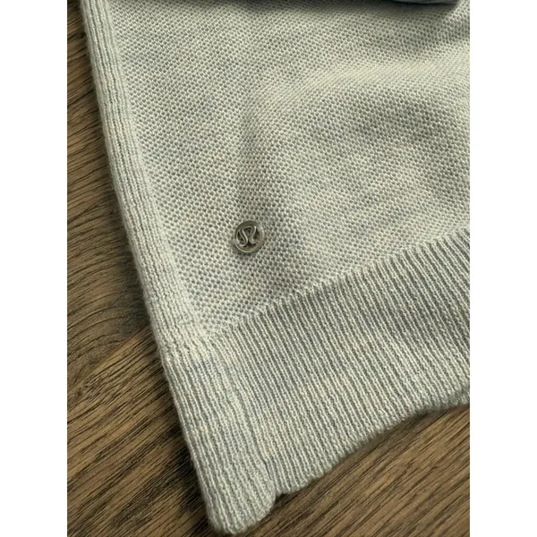 EUC Women Lululemon Gray Merino Wool Tied To You Sweater‎ SIZE 6 Lace Up Back - Image 12