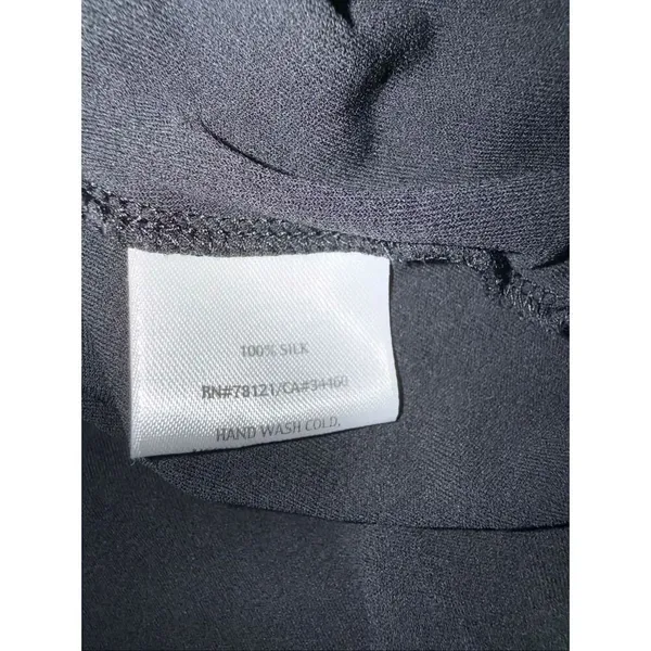 Eileen Fisher 100% silk black half sleeve knee length dress medium #758 - Image 4