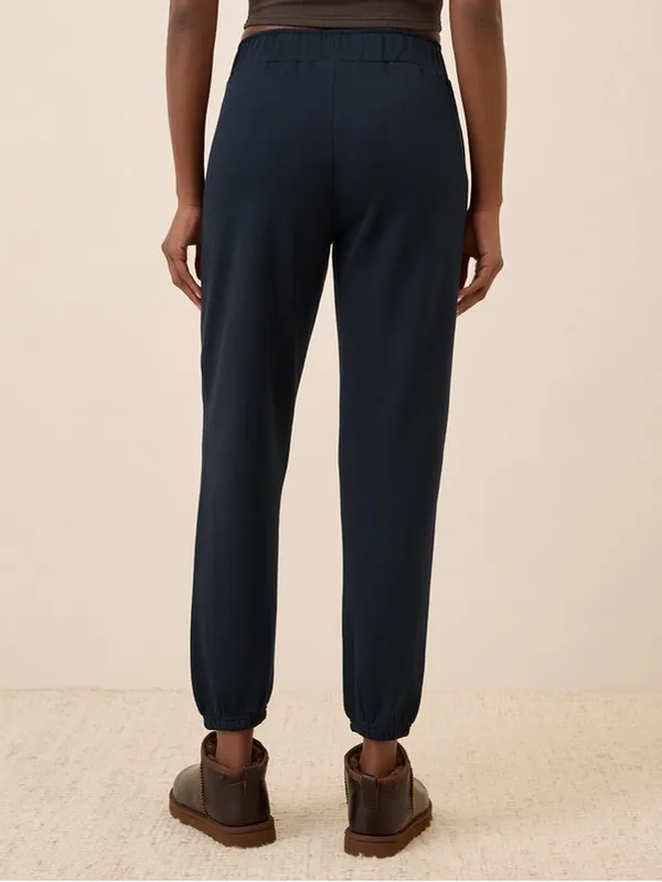 NEW Pact Brushed Fleece sweatpants joggers blue organic cotton minimalist Size S - Image 2