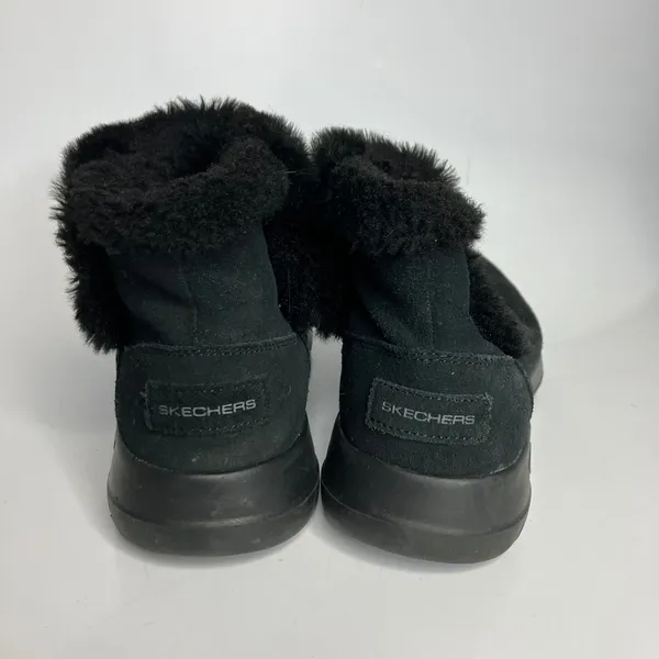 Skechers on‎ the go Joy black suede ankle boots faux fur lined women's size 7 - Image 5