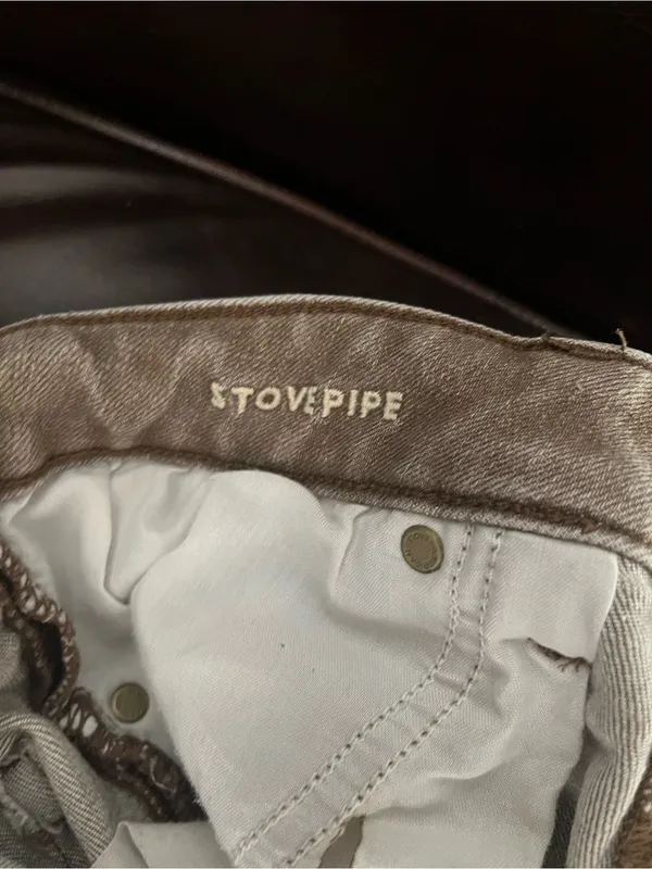 American Eagle Stovepipe Jeans Womens 2 Brown Taupe High Rise Straight Stretch - Image 15