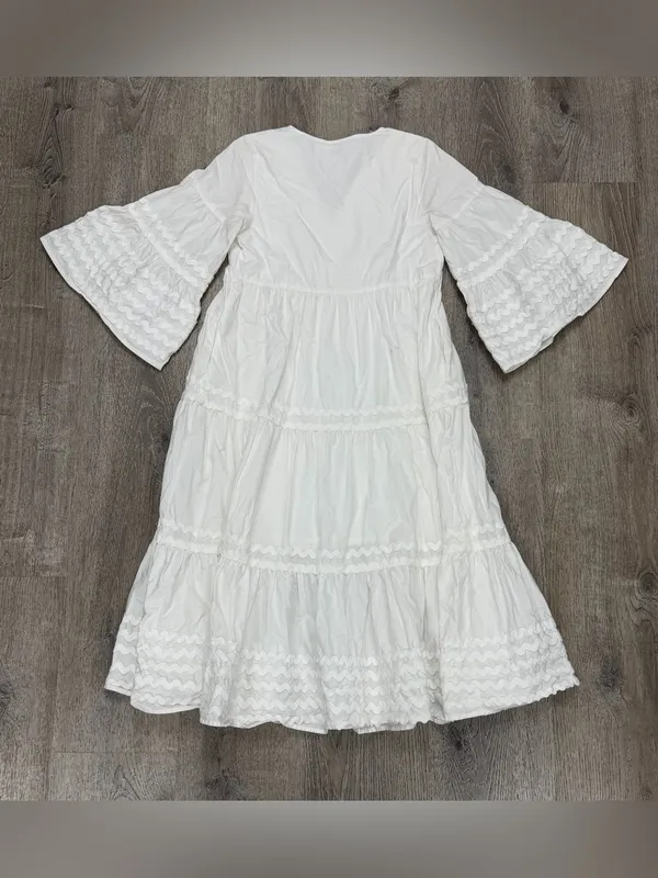 Lisa Marie Fernandez for Target White Ric Rac Flare Sleeve Midi Dress - Image 2