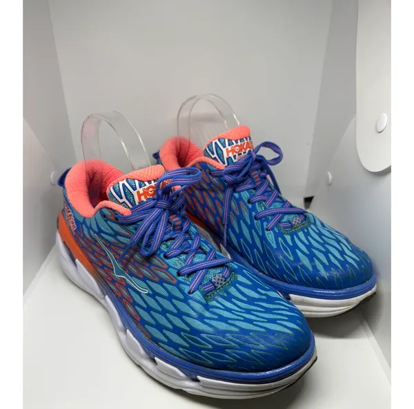 HOKA One One Vanquish 2 Running Shoes Men 1011361 Blue & Orange - Image 3
