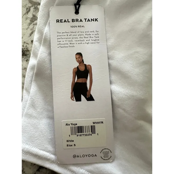 Alo Airbrush Real Bra Tank white size small - Image 6