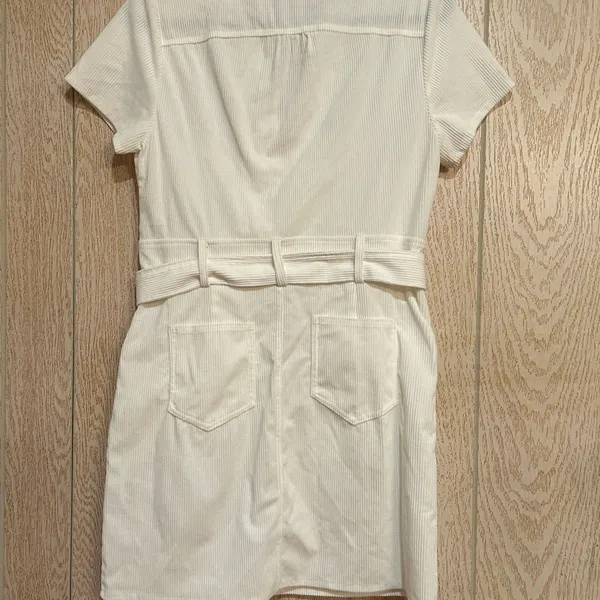 Women's Large Corduroy Mini Dress with Short Sleeves - Image 5