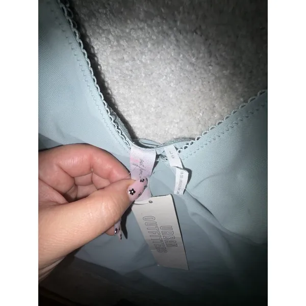 urban outfitters V-Neck Bustier Camisole Bra Top L NWT Blue Adjustable Straps - Image 5