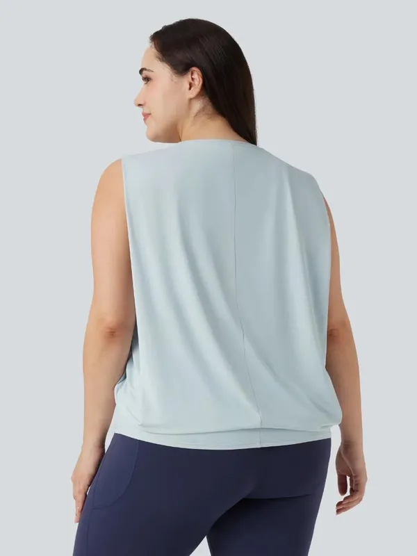 Halara Plus Size Round Neck Cool Touch Yoga Tank Top Frost Veil Grey 2X NWT - Image 8