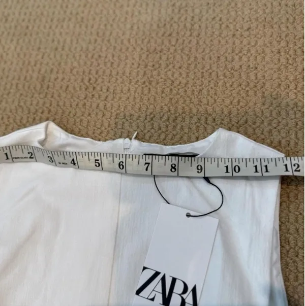 Zara Off White Sleeveless Midi Dress Size M - Image 4