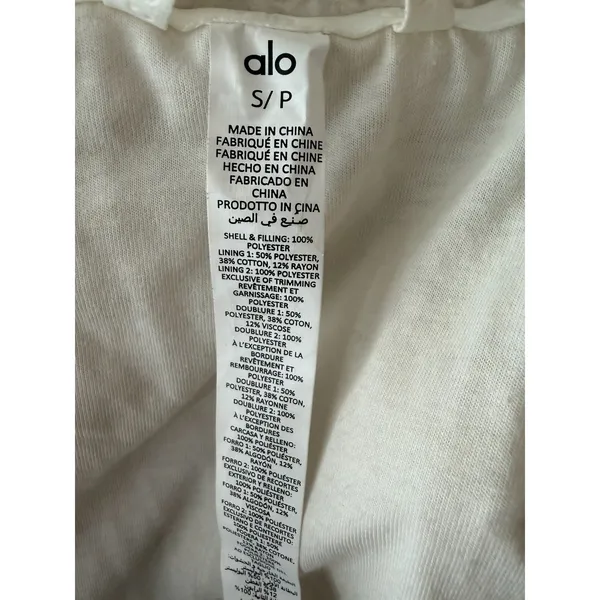 Alo Yoga Sherpa Snow Angel Puffer Jacket White/Ivory Women's Size‎ Small - Image 10