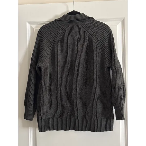 Aerie Womens Sugar Rush Chenille Sweater Charcoal‎ Gray V-Neck Pullover Small - Image 5