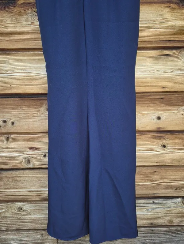 NWOT Mac Duggal 2278 Navy Sleeveless Embellished Crepe Gown With Bow Size 4 - Image 13