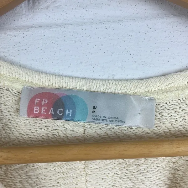 Free People Beach women’s cream oversized tunic swim coverup - Image 2